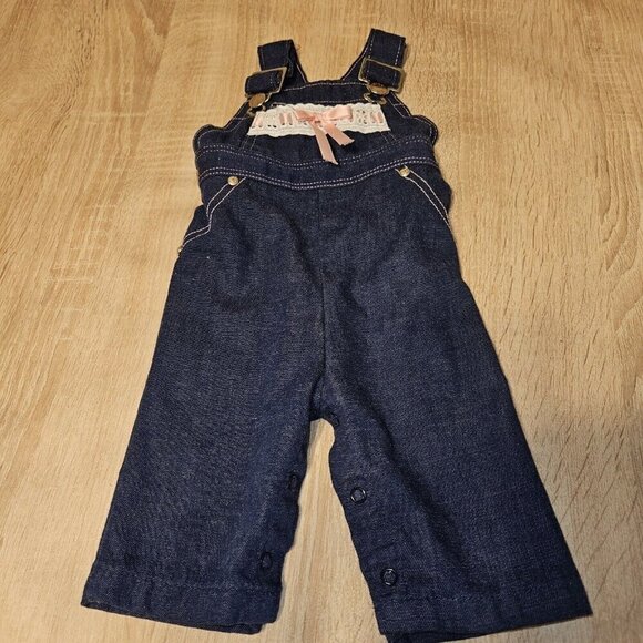 Vintage 1990's Healthtex Lightweight Denim Overalls Infant Girl Size 3 Months - Picture 1 of 4